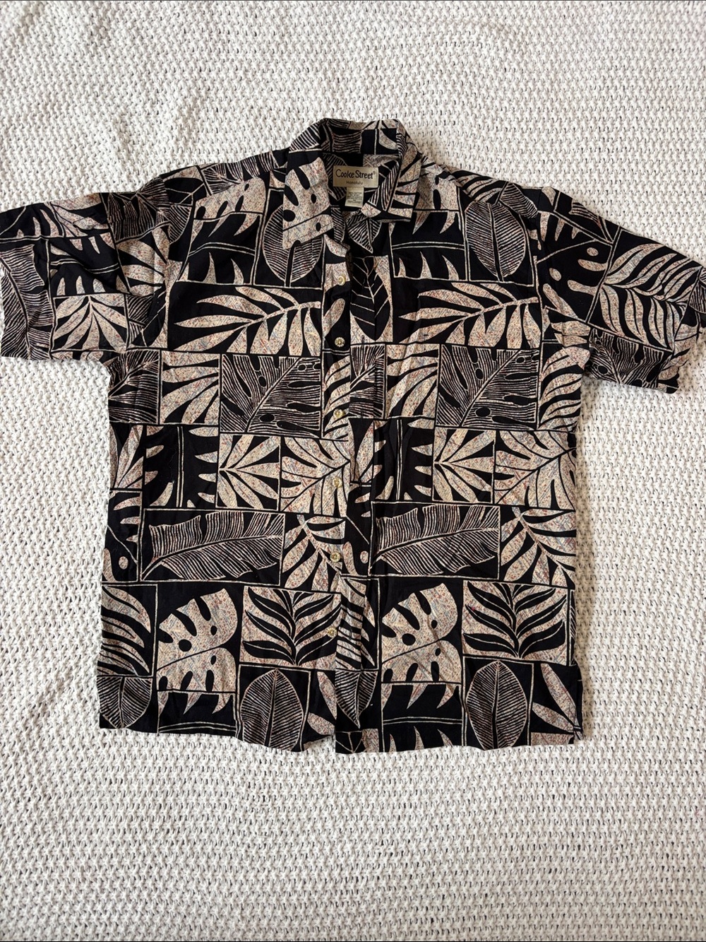 Cooke Street Honolulu Men’s Button Down Palm Tree Polo Size M Short sleeve